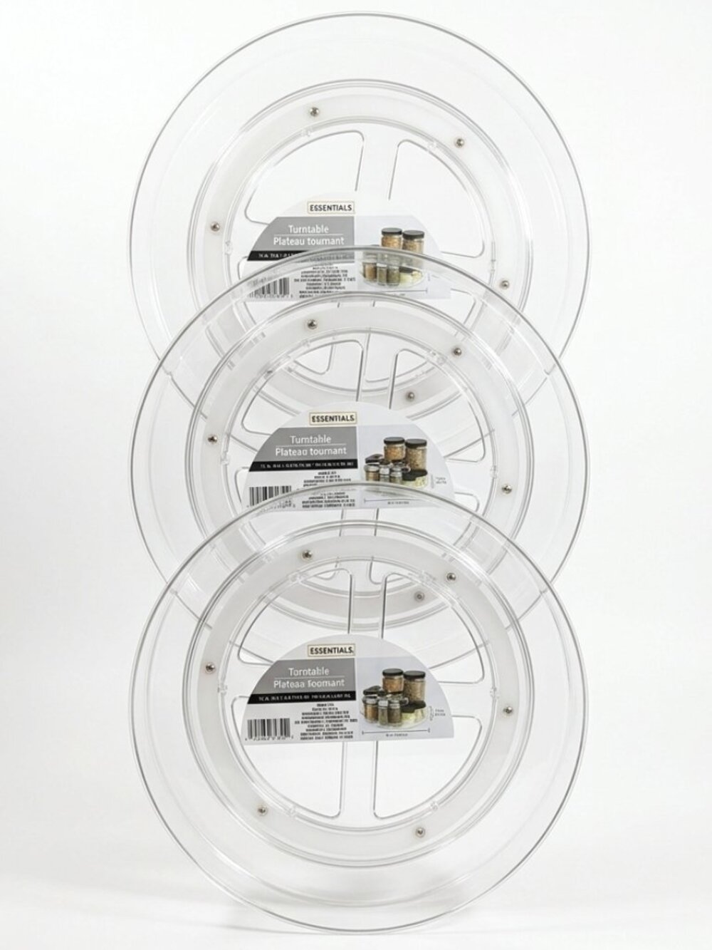 NEW 10" Diameter Clear Turntable/Lazy Susan Organizer Kitchen Pantry- Set of 3